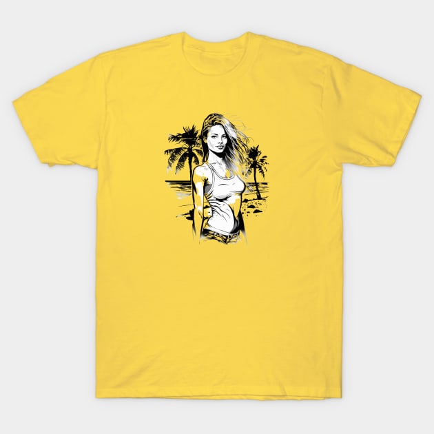 Beach Girl - Original Artwork T-Shirt by Labidabop